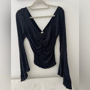 We the Free black polka dot top